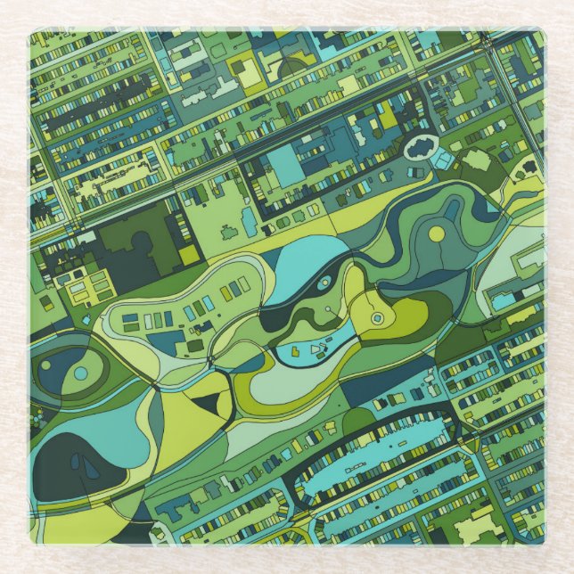 Amsterdam City Structure Map Glass Coaster (Front)