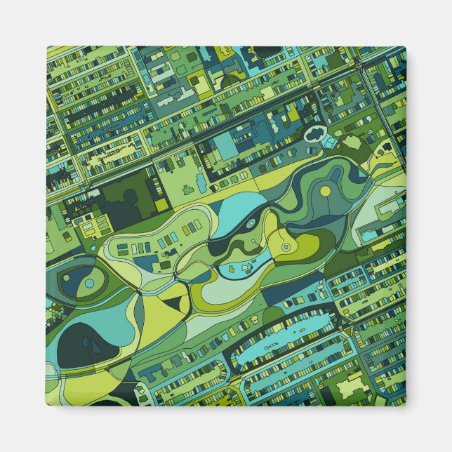 Amsterdam City Structure Map Magnet (Front)