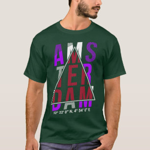 Amsterdam City Typography Holland Netherlands T-Shirt