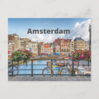 Amsterdam City View - Old Buildings, River, Boats