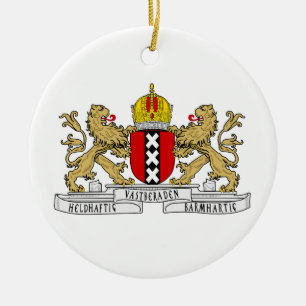 Amsterdam Coat of Arms Ceramic Tree Decoration