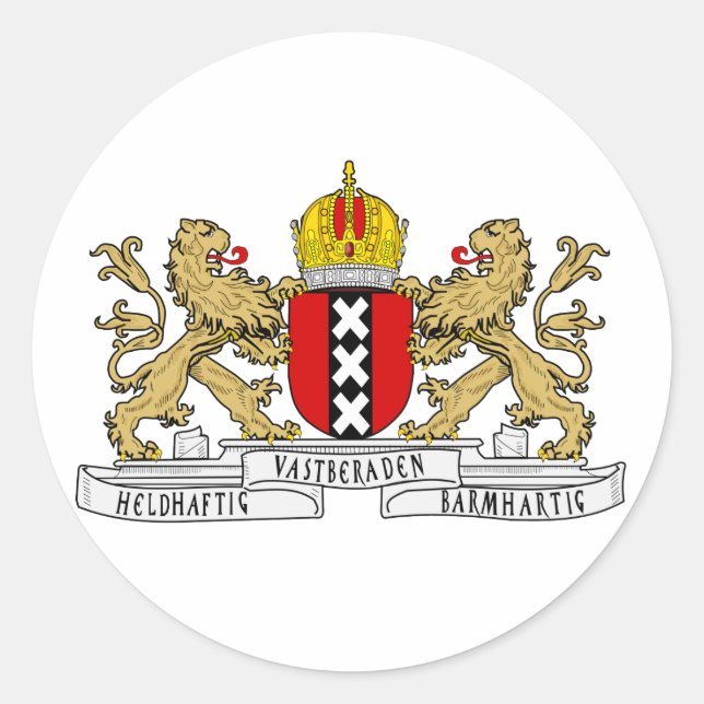 Amsterdam Coat of Arms Classic Round Sticker (Front)