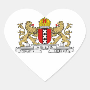 Amsterdam Coat of Arms Heart Sticker
