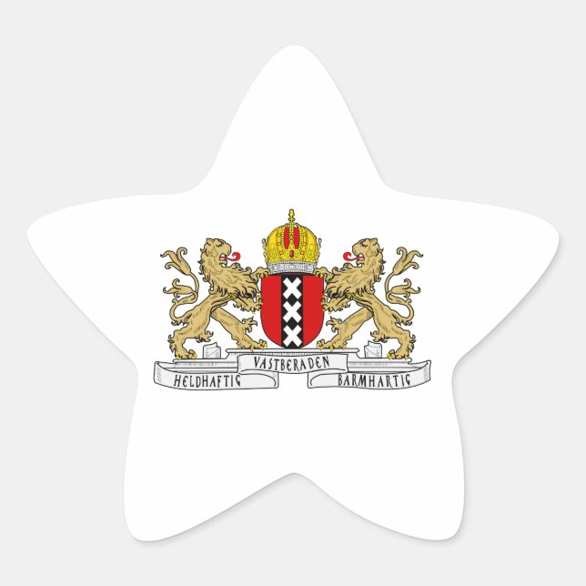 Amsterdam Coat of Arms Star Sticker (Front)
