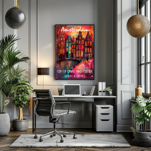 Amsterdam Colorful Art in Contemporary Style Poster