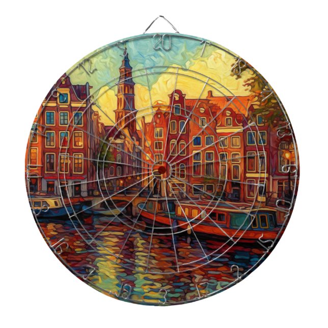 Amsterdam Dusk Energy | Dutch Expressionist Play Dartboard (Front)