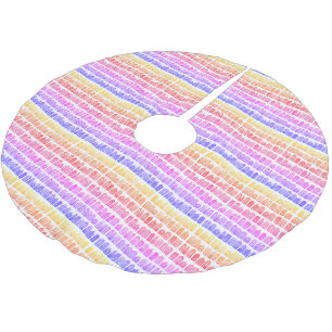 Amsterdam Dutch Houses Colorful Watercolor Pattern Brushed Polyester Tree Skirt