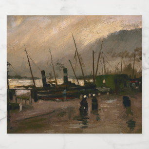 Amsterdam Fishermen's Harbour Storm by Vincent Gog Beer Bottle Label