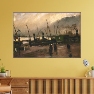 Amsterdam Fishermen's Harbour Storm by Vincent Gog Canvas Print