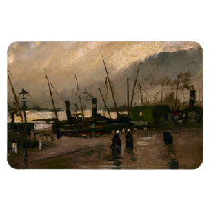 Amsterdam Fishermen's Harbour Storm by Vincent Gog Magnet