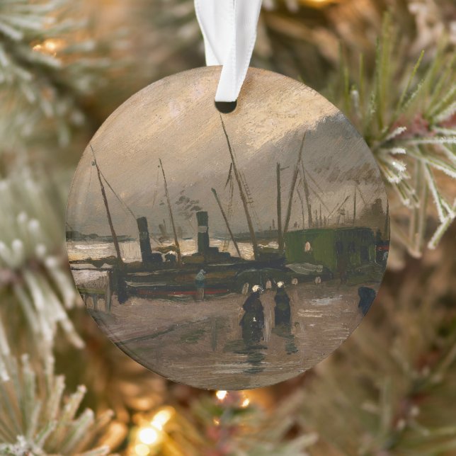 Amsterdam Fishermen's Harbour Storm by Vincent Gog Ornament (Tree)