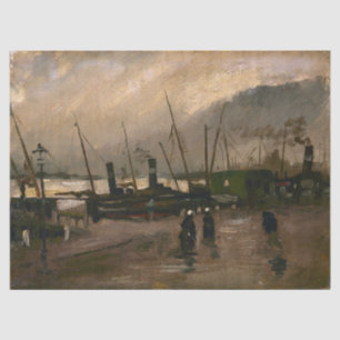 Amsterdam Fishermen's Harbour Storm by Vincent Gog Tissue Paper