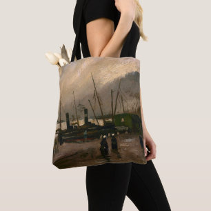Amsterdam Fishermen's Harbour Storm by Vincent Gog Tote Bag