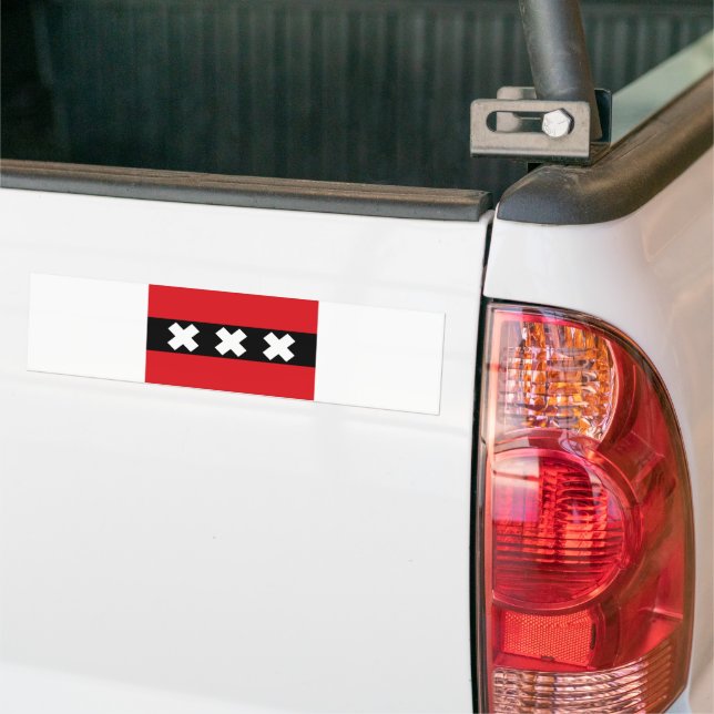 Amsterdam Flag Bumper Sticker (On Truck)