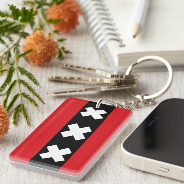 Amsterdam Flag Key Ring (Front Right)