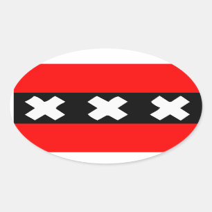Amsterdam flag oval sticker