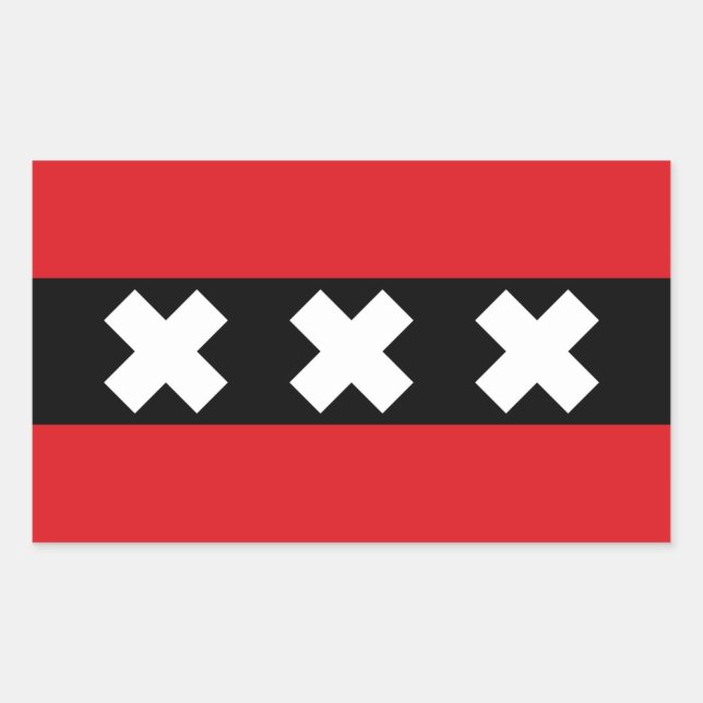 Amsterdam Flag Rectangular Sticker (Front)