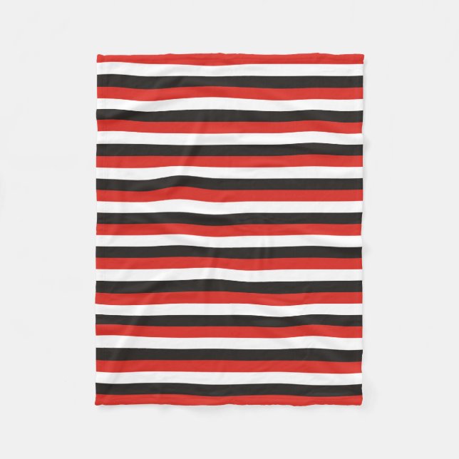 amsterdam flag stripes pattern red white black net fleece blanket (Front)