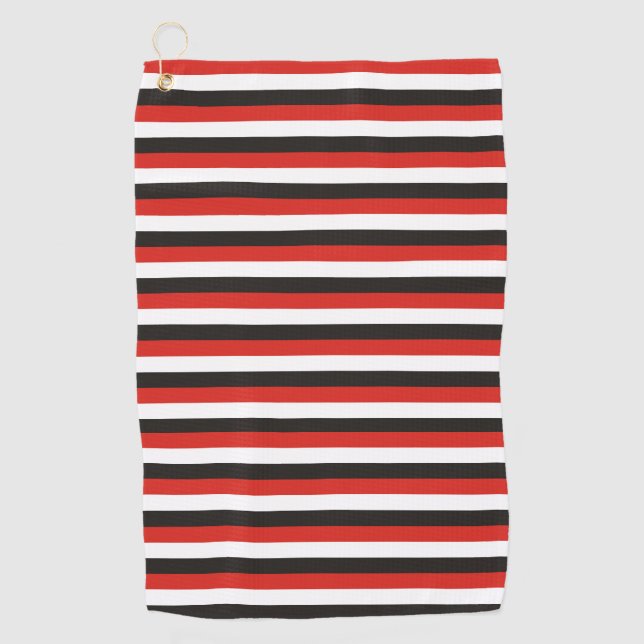 amsterdam flag stripes pattern red white black net golf towel (Front)