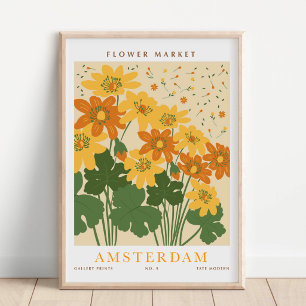 Amsterdam Flower Market Botanical Poster