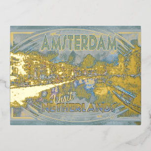 Amsterdam, from the series Visit... Foil Holiday Postcard