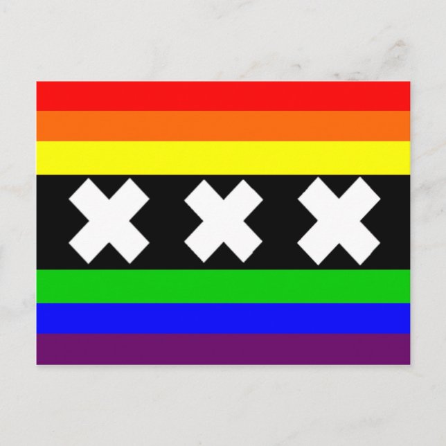 Amsterdam Gay Pride Flag Postcard (Front)
