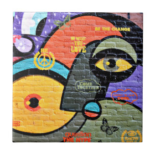 Amsterdam Graffiti, colourful and cool, Ceramic Tile