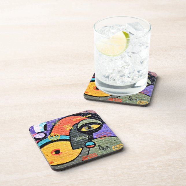 Amsterdam Graffiti, colourful and cool, Coaster (Right Side)