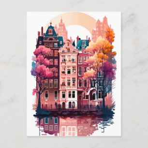 Amsterdam Holiday Postcard