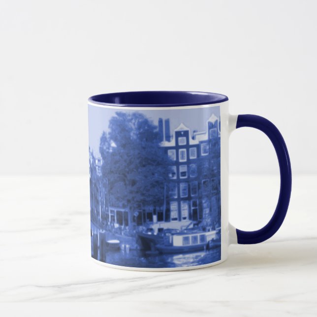 Amsterdam Holland Cityscape Delft-Blue-Look Mug (Right)