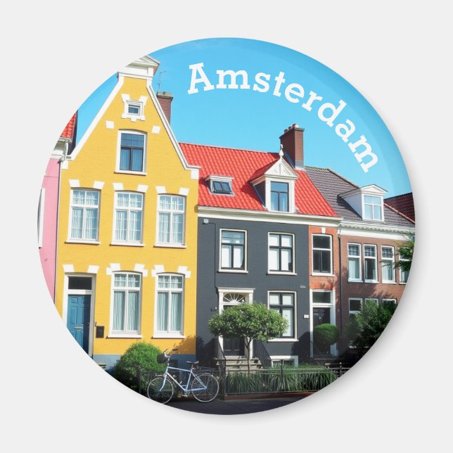 Amsterdam Holland Houses souvenir  Magnet (Front)