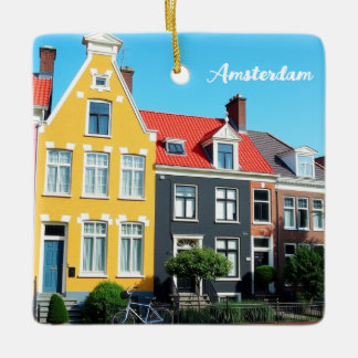 Amsterdam Holland Houses Travel souvenir Ceramic Ornament