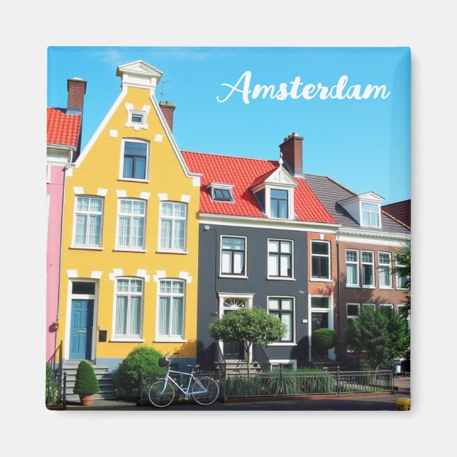 Amsterdam Holland Houses Travel souvenir Magnet (Front)