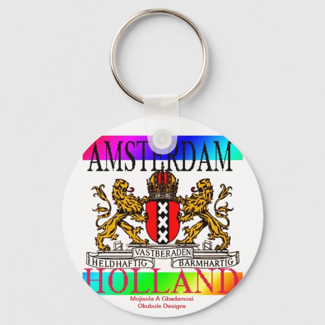 AMSTERDAM HOLLAND KEYCHAIN@MOJISOLA A GBADAMOSI OK KEY RING (Front)