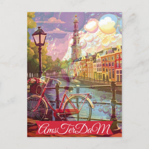 Amsterdam Holland Netherlands Vintage Postca Postcard
