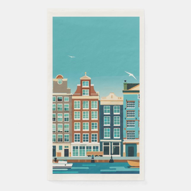 Amsterdam Holland -theme Dutch Architecture  Napkin (Front)