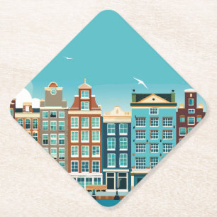 Amsterdam Holland -theme Dutch Architecture Paper Coaster