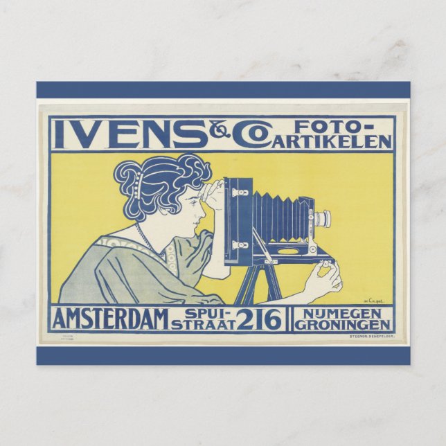 Amsterdam Holland Vintage Photography Poster Postcard (Front)