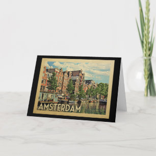 Amsterdam Holland Vintage Travel Card