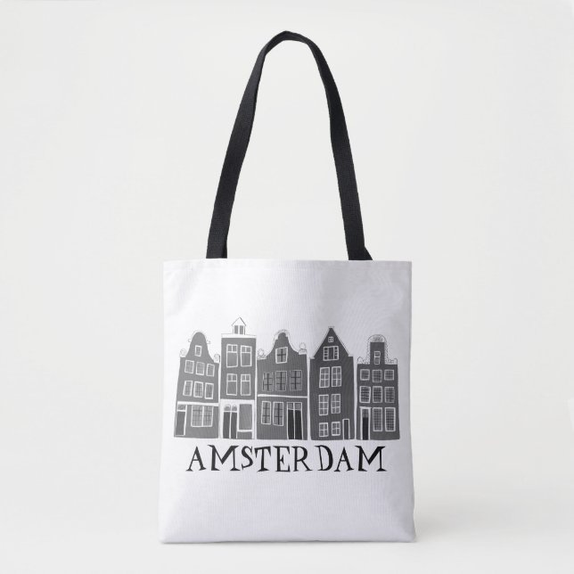 Amsterdam Houses Dutch Village Colourful Tote Bag (Front)