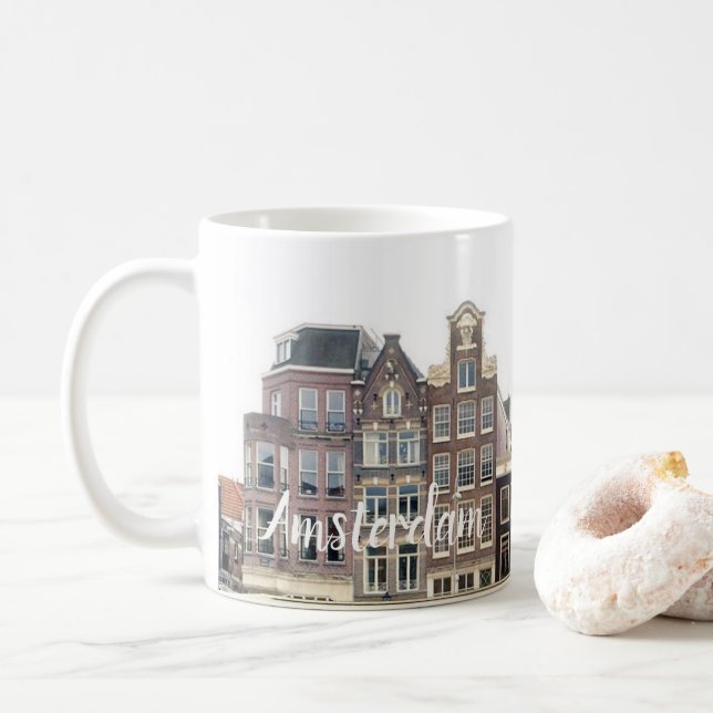 Amsterdam houses mug (With Donut)