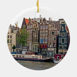 Amsterdam, houses on the canal ceramic ornament