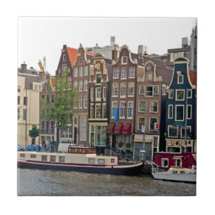 Amsterdam, houses on the canal ceramic tile