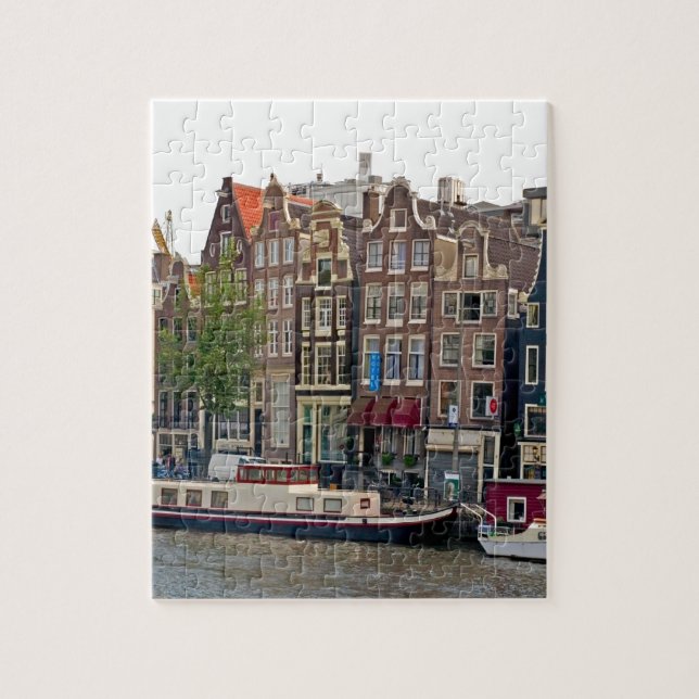 Amsterdam, houses on the canal jigsaw puzzle (Vertical)