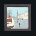 Amsterdam ice skating on the canals gift box<br><div class="desc">Sometimes it gets so cold in Amsterdam that you can ice skate on the canals! Check out this illustration!</div>
