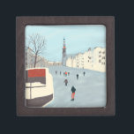 Amsterdam ice skating on the canals gift box<br><div class="desc">Sometimes it gets so cold in Amsterdam that you can ice skate on the canals! Check out this illustration!</div>