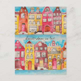 Amsterdam in love postcard