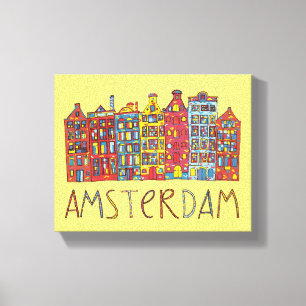 Amsterdam In Mosaic Canvas Print