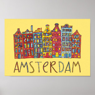 Amsterdam In Mosaic Poster