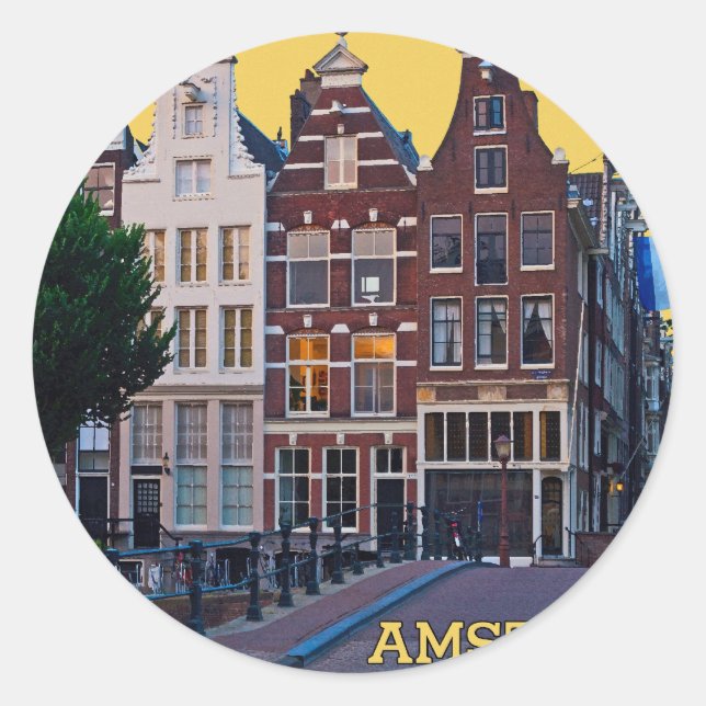 Amsterdam-Keizersgracht Centrum Classic Round Sticker (Front)